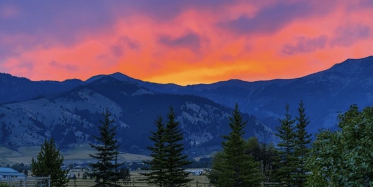 Bozeman, Montana at sunrise — Bridger Mountains